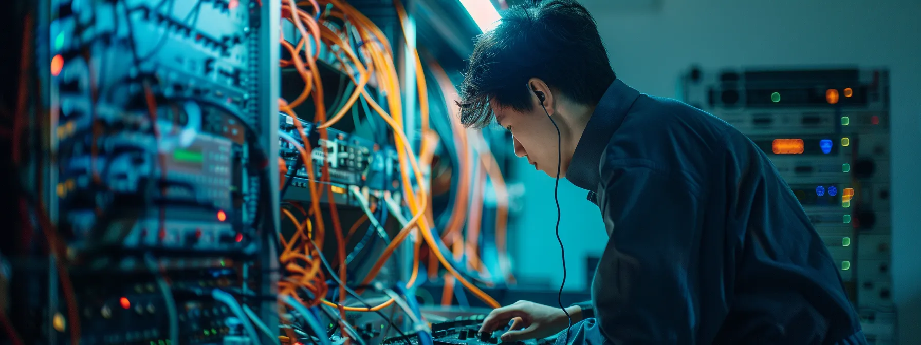 an it technician installing security patches on a computer network.