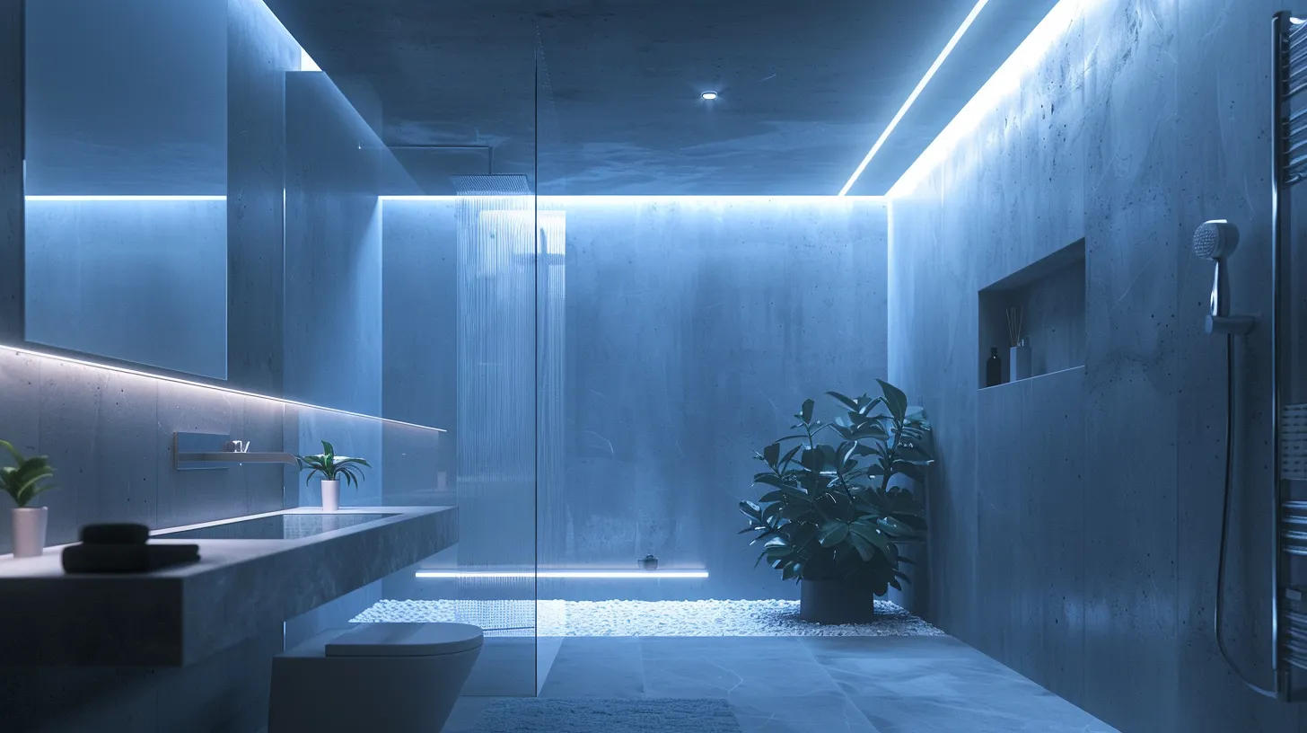 a sleek, modern bathroom featuring a sophisticated ac vent system, illuminated by soft, ambient lighting that highlights the importance of effective ventilation for humidity control and indoor air quality. a sleek, modern bathroom featuring a sophisticated ac vent system, illuminated by soft, ambient lighting that highlights the importance of effective ventilation for humidity control and indoor air quality.