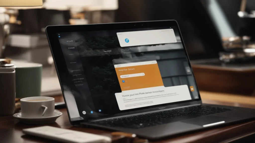 a laptop displaying a secure login screen with additional verification prompt on a smartphone beside it.