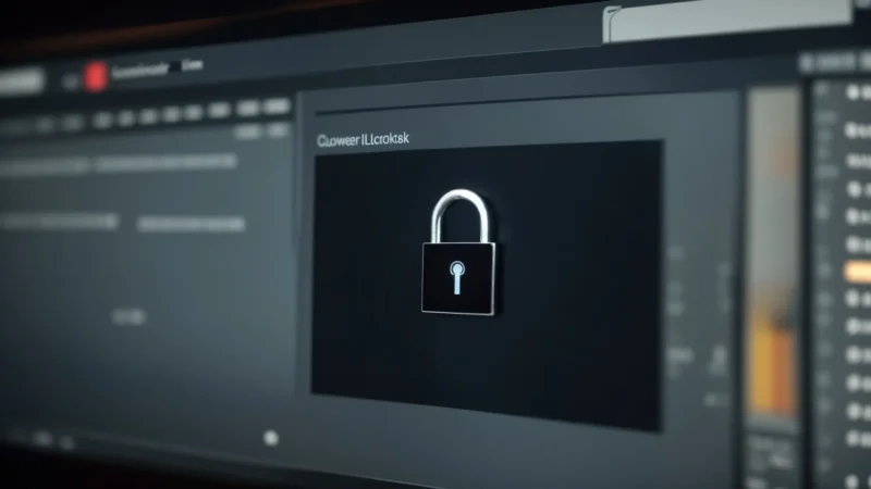 a computer screen displaying a padlock icon in the browser's address bar, symbolizing secure web connection.