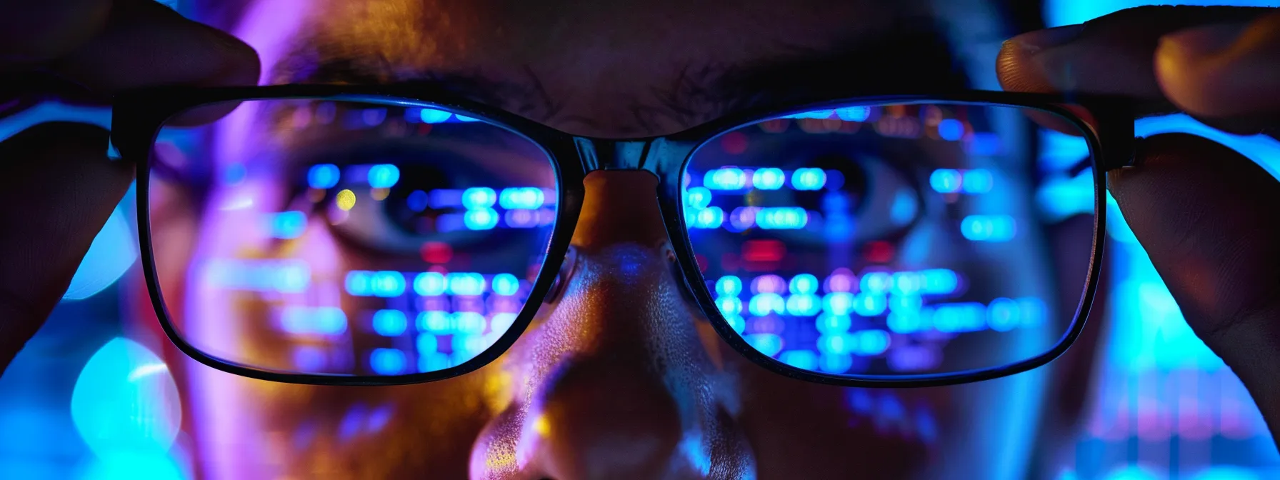 a person carefully examining two similar but different domain names on a computer screen.