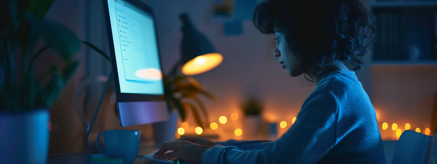 a person closely examining a computer screen with a suspicious email displayed.