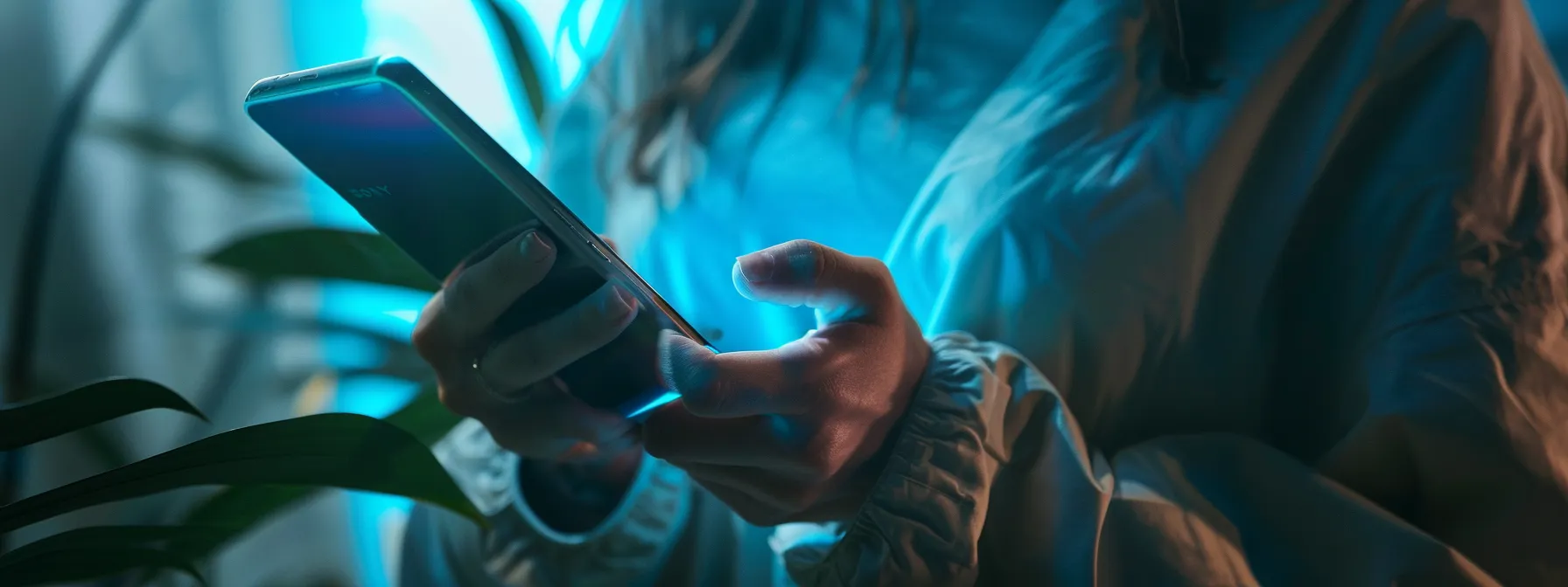 a person quickly checking their smartphone for signs of a phishing attack.