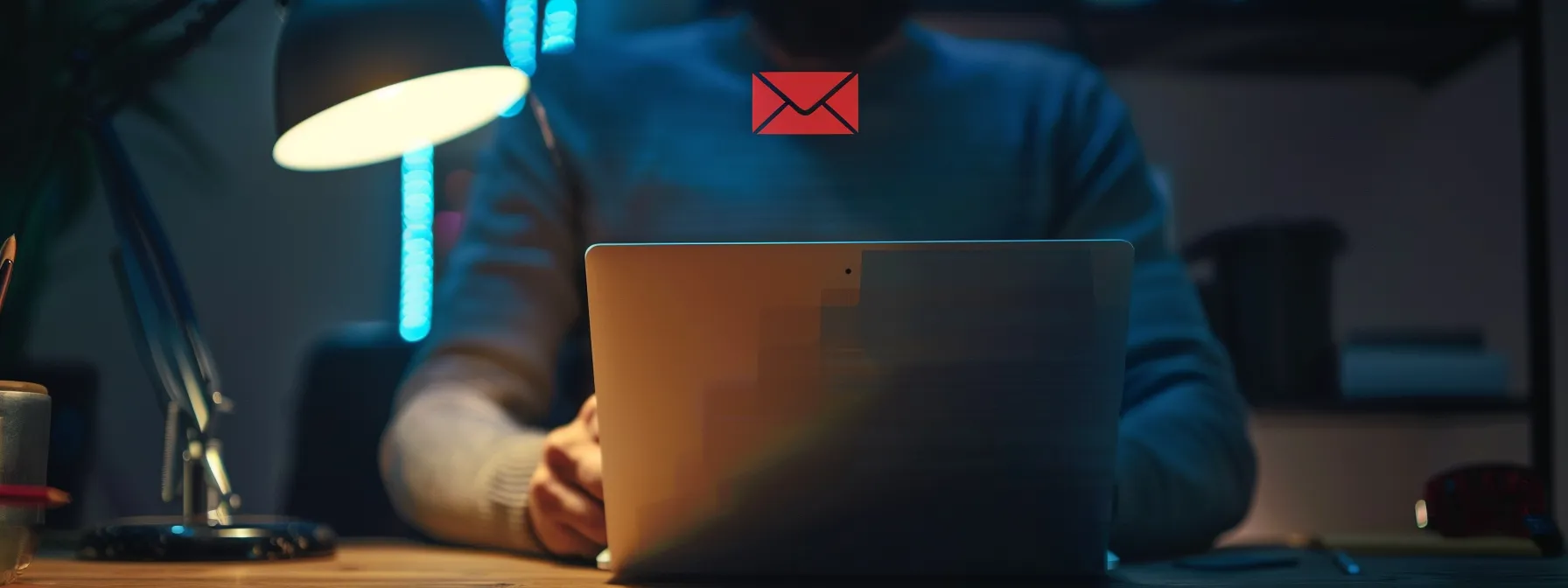 a person receiving a deceptive email from a fake familiar domain, falling victim to spear phishing.