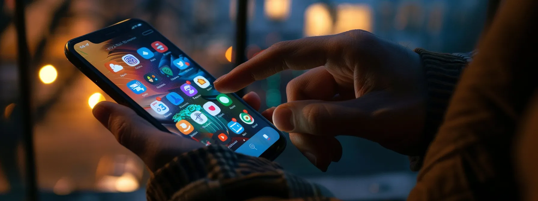 a person comparing different mobile security apps on a smartphone screen.