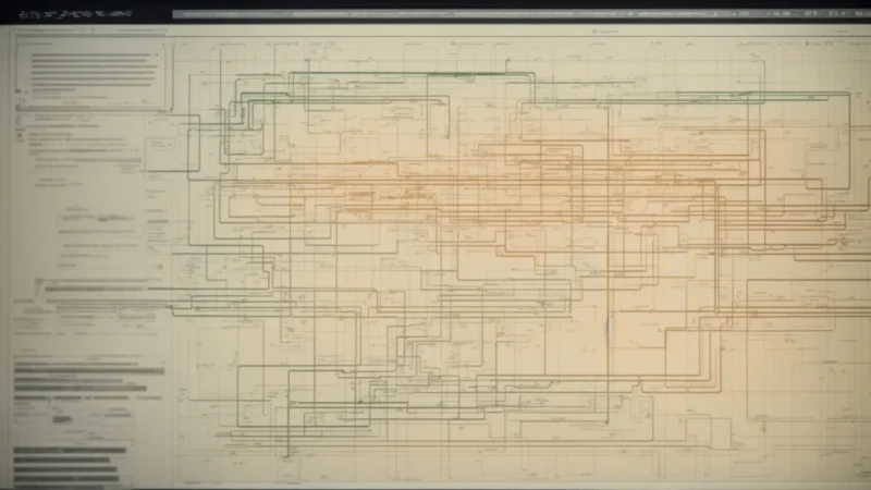 a computer screen displaying a complex flowchart that illustrates the steps of a divide and conquer algorithm.
