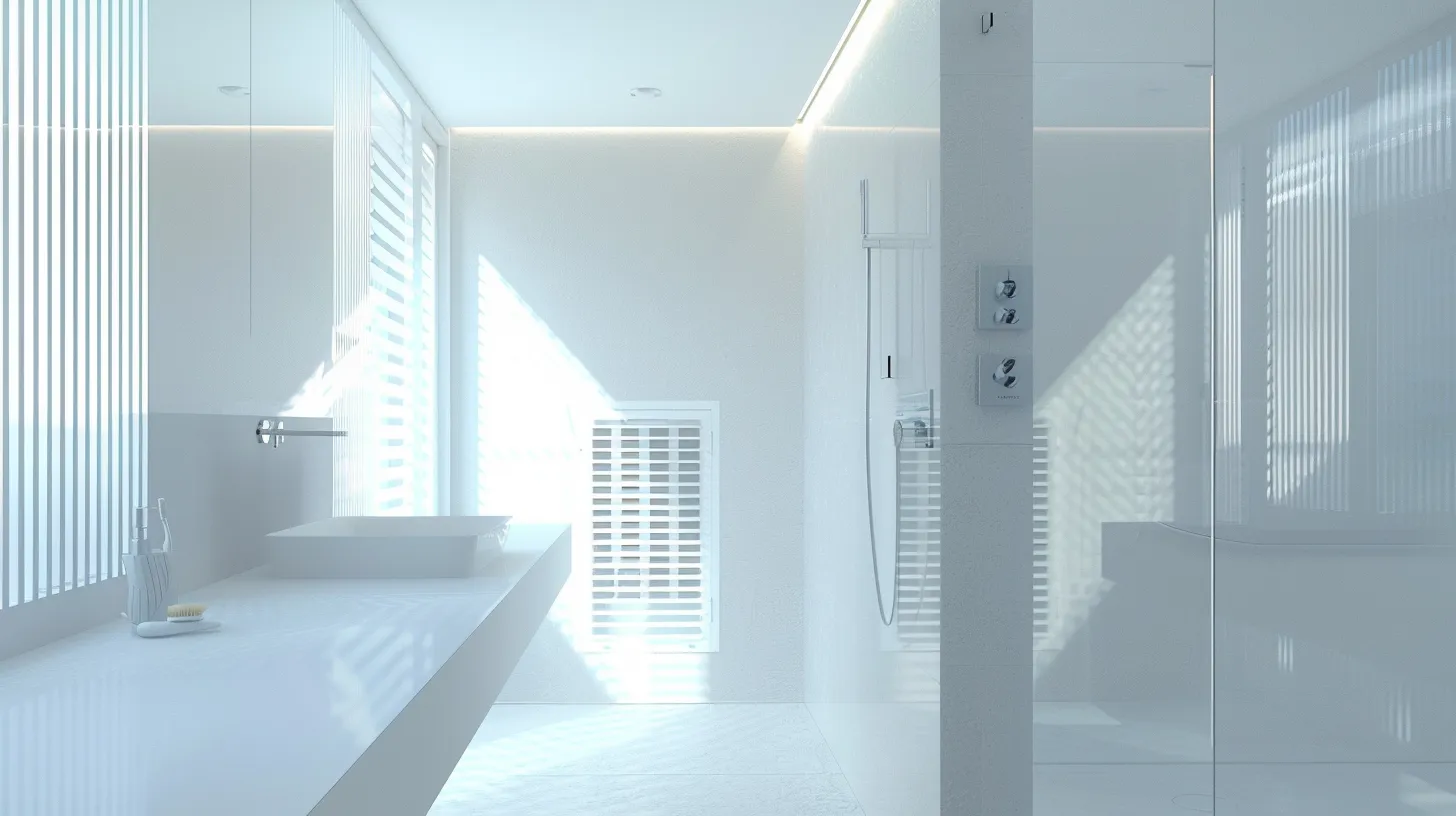 a modern bathroom showcases a sleek ac vent system integrated with a stylish diffuser, emphasizing energy efficiency and a clean aesthetic in a well-designed, airy space. a modern bathroom showcases a sleek ac vent system integrated with a stylish diffuser, emphasizing energy efficiency and a clean aesthetic in a well-designed, airy space.