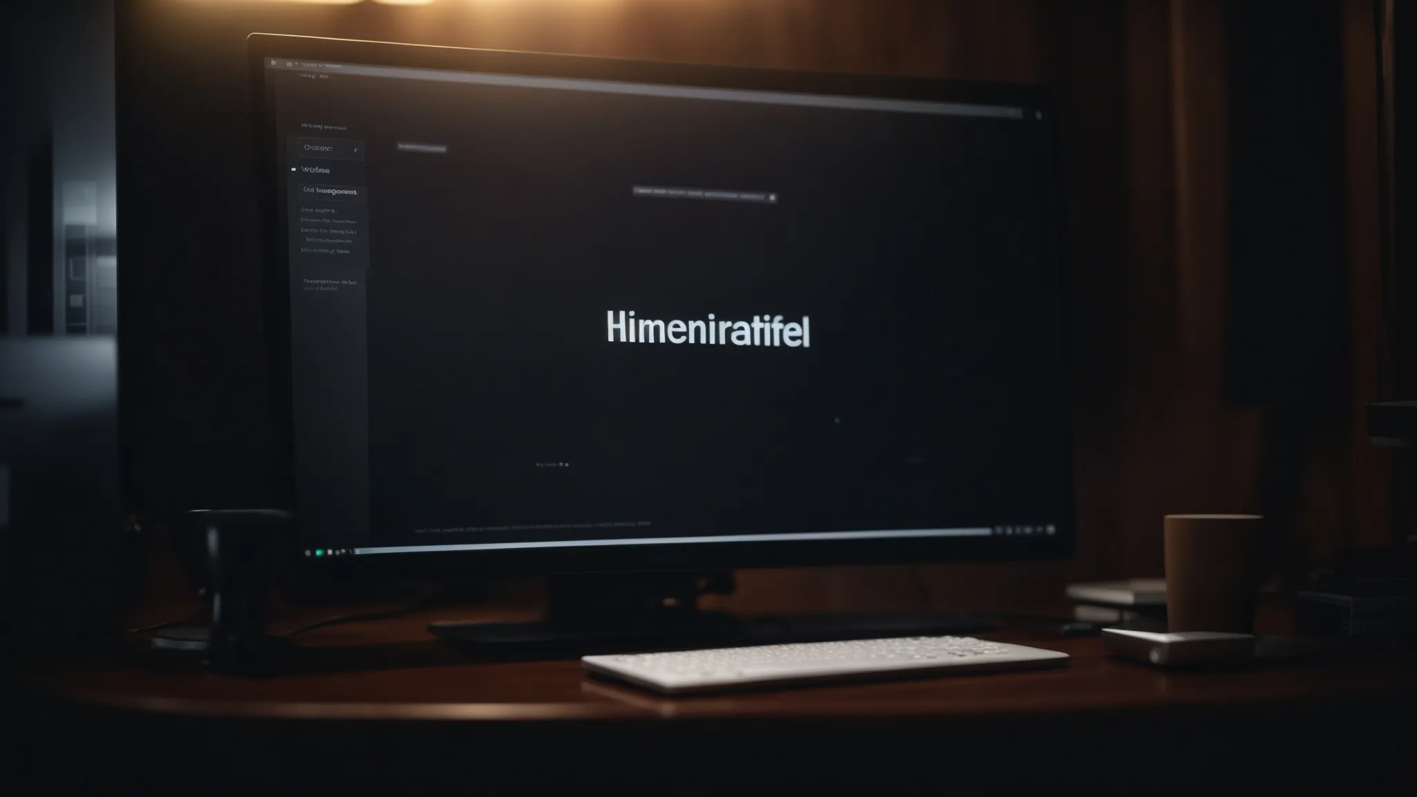 a computer screen displaying a search engine's homepage in a dimly lit room, symbolizing the quest for understanding guest posting guidelines.
