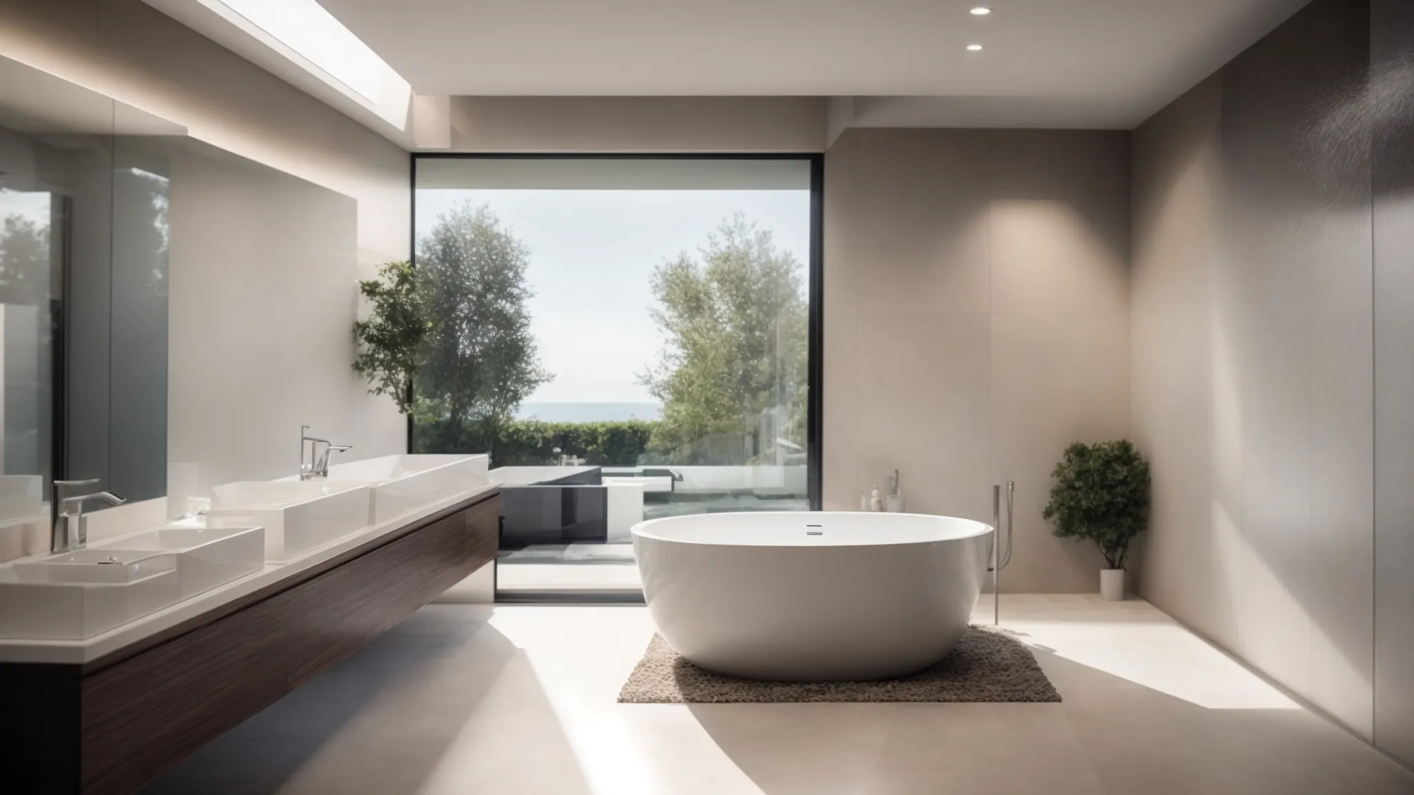 a visually striking image showcasing a skilled team applying state-of-the-art waterproofing techniques to a gleaming bathroom, with sleek polyvinyl chloride roofing prominently featured under natural light, highlighting their craftsmanship and expertise.