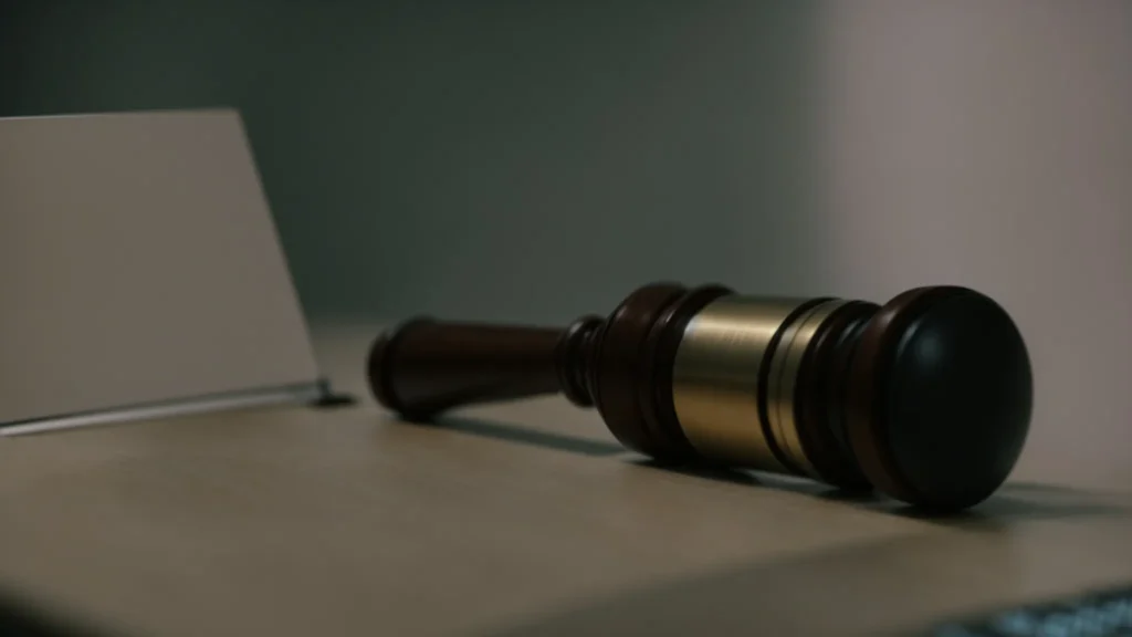 a judge's gavel beside a computer keyboard, symbolizing a legal ruling on cybercrime.