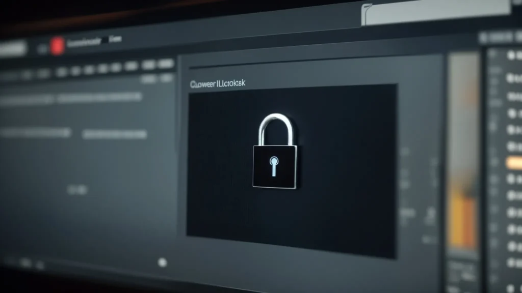 a computer screen displaying a padlock icon in the browser's address bar, symbolizing secure web connection.
